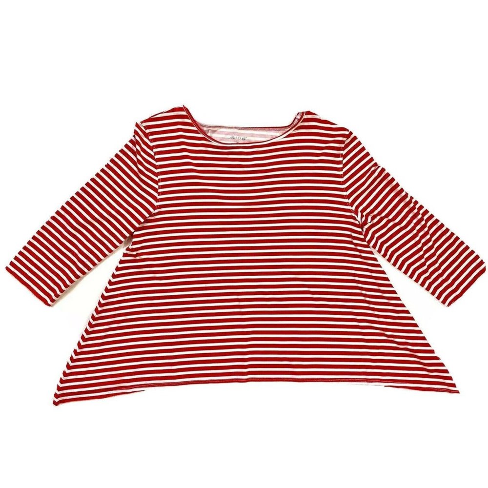 Orvis Womens Shirt Medium 3/4 Sleeve Stretch Strip